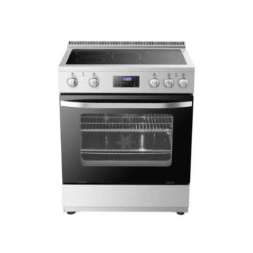 30 in.6.3 cu. ft. Electric Range, 5 Burner Ceramic Glass Cooktop with Air Fry in Stainless Steel