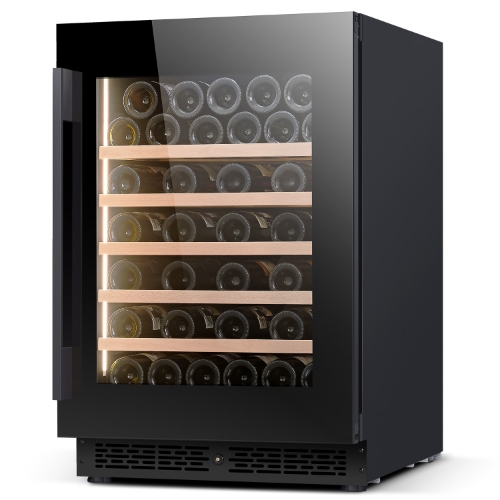 24 inch 52 Bottles Single Zone Wine Fride with Black Glass Door